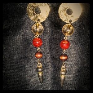 Unique Beaded 80's Styled Earrings